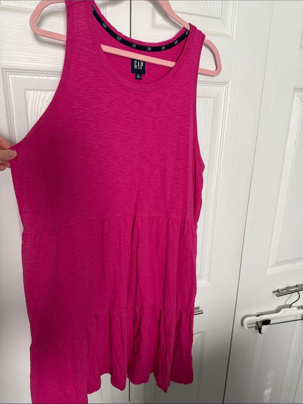 GAP Hot Pink Sleeveless Tiered Tank